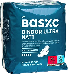 Binda Ultra Natt med vingar 10-p ICA Basic