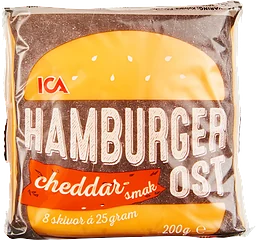 Hamburgerost Cheddarsmak 200g ICA