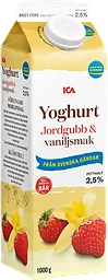 Yoghurt Jordgubb Vanilj 2,5% 1000g ICA