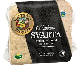 Munkens Svarta ost mellan 31% ca 800g Wästgöta Kloster