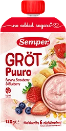 Gröt Jordgubb Banan Blåbär