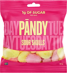 Godispåse Gelé Candy Sour Skulls 50g Pändy