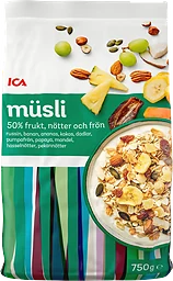 Müsli 50% Frukt & nötter 750g ICA