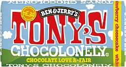 Chokladkaka Vit choklad Strawberry Cheesecake 180g Tony's Chocolonely