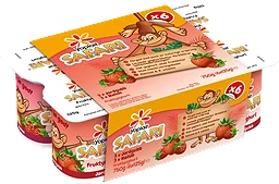 Yoghurt Safari Jordgubb & Hallon 6-p 750g Yoplait