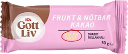 Bar Frukt & Nöt Kakao 50g ICA Gott Liv