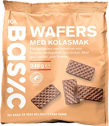 Wafers med kolasmak 240g ICA Basic