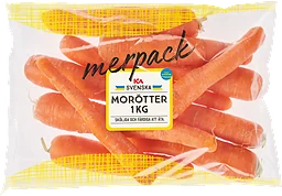 Tvättade morötter 1kg Klass 1 ICA