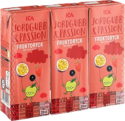 Fruktdryck Jordgubb&Passion 3-p 60cl ICA