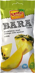 Naturgodis Bara Snacks Mango Och Ananas 55g Exotic Snacks