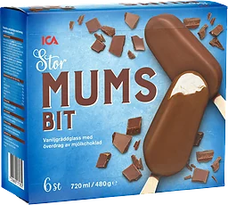 Gräddglass Mumsbit Stor 6-p 480g ICA