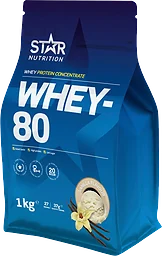 Proteinpulver Vaniljsmak Whey-80 1kg Star Nutrition