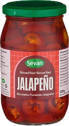 Skivad röd jalapeno 320g Sevan