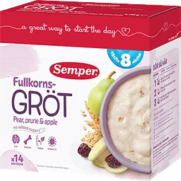 Fullkornsgröt Katrinplommon & päron Från 8 mån 14 port 470g