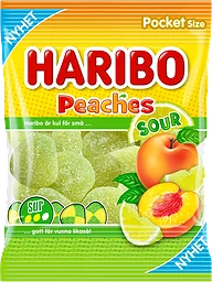 Godispåse Peaches Sour 70g Haribo