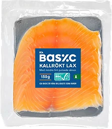 Lax Kallrökt Skivad Upptinad 150g ICA Basic