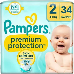 Blöjor New Baby Premium Protection Strl 2 4-8kg SIP 34-p Pampers