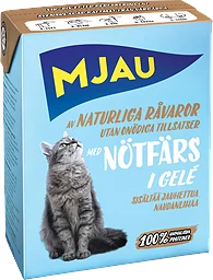 Kattmat Nötfärs i gelé 380g Mjau