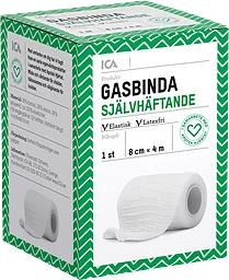 Gasbinda Självhäftande 8cm x 4m 1-p ICA Hjärtat