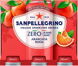 Läsk Aranciata Rossa zero 6-p 33cl San Pellegrino