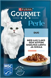 Kattmat Lax & Vit fisk 85g Gourmet Perle