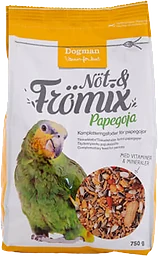 Fågelfoder Nöt & Frömix Papegoja 750g Dogman