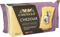 Cheddar medium mature 35% 500g Castello