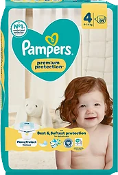 Blöjor Premium Protection Strl 4 9-14kg VP 39p Pampers