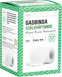 Gasbinda Självhäftande 8 cm 1-p ICA Hjärtat