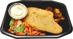 Kökets Special Vegetarisk Schnitzel Med Stekt Potatis & Bea