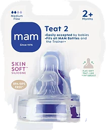 Dinapp Teat Stl 2 2m+ 2-p MAM
