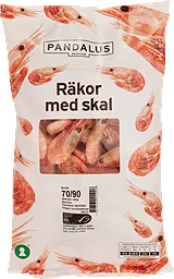 Räkor med skal 70/90 st/kg Fryst 1kg Pandalus