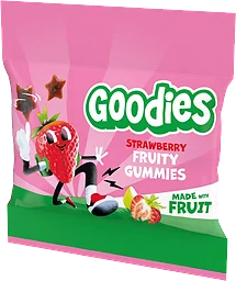 Barnsnacks Fruity gummies strawberry 3år 17g Goodies