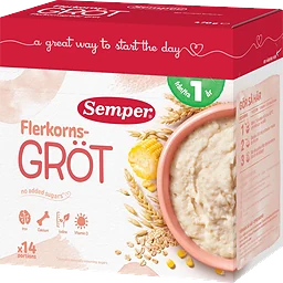 Flerkornsgröt Naturell Från 1år 14 port 470g Semper