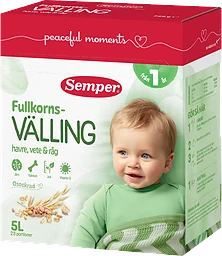 Fullkornsvälling Havre vete & råg Från 1år 5l Semper