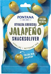 Snacksoliver Jalapeno Fyllda 70g Fontana