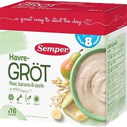 Fruktgröt Päron & banan Från 8 m 16p 480g Semper