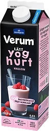 Lättyoghurt Hallon 0,5% Laktosfri 1000g Verum®