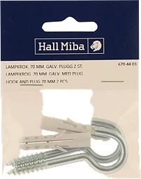 Lampkrok med plugg 70mm 2-p Hall Miba