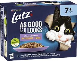 Kattmat Agail Senior Mixed Selection i géle 12-p 1020g Latz