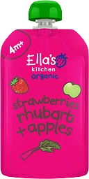 Jordgubb, rabarber & äpplepuré Eko 4m 120g Ellas Kitchen