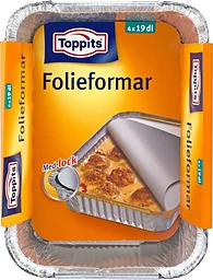 Folieformar med lock 19dl 4-p Toppits