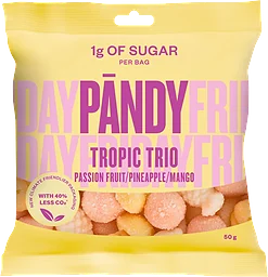 Godispåse Tropic Trio Ananas, Passionsfrukt och mango 50g Pändy