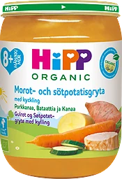 Barnmat Morot- & sötpotatisgryta kyckling 8 Mån Eko