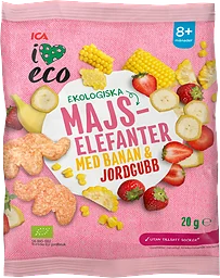 Barnsnacks Banan jordgubb Ekologisk 8m 20g ICA I love eco
