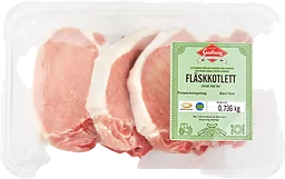 Fläskkotlett Skivad Med Ben 3-4 Skivor ca 750g Gudruns