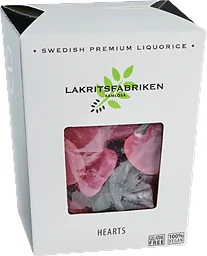 Godishjärtan Gelatinfri Med Smak Av Hallon & Lakrits 150g Lakritsfabriken