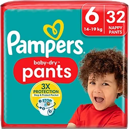 Byxblöjor Baby Dry Pants Strl 6 15+kg 32-p Pampers