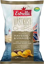 Västkustchips Havssalt & Vinäger 180g Estrella