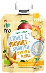 Frukt & Yoghurtsmoothie banan & mango 6m 90g ICA I love eco